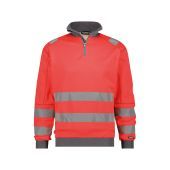 Dassy Hogezichtbaarheidssweater Denver PESCO84 Fluorood/Cementgrijs Maat 4XL
