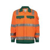 Dassy Hogezichtbaarheidsvest Dusseldorf PESCO70 Fluo-oranje/Flessengroen Maat 3XL
