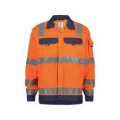 Dassy Hogezichtbaarheidsvest Dusseldorf PESCO74 Fluo-oranje/Marineblauw Maat M
