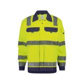 Dassy Hogezichtbaarheidsvest Dusseldorf PESCO74 Fluogeel/Marineblauw Maat S