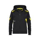 Dassy Hoodie voor dames Santos Women COPES86 Zwart/Fluogeel Maat S