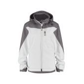 Dassy Softshelljas Jakarta Women PES21 Wit/Cementgrijs Maat M