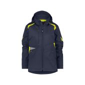 Dassy Softshelljas Kalama Women PES21 Nachtblauw/Fluogeel Maat XS