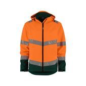 Dassy Softshelljas Malaga PES74 Fluo-oranje/Flessengroen Maat 3XL