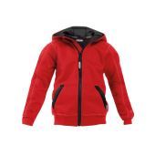 Dassy Sweater met lange rits en kap Watson Kids COPES80 Rood/Zwart Maat 98/104