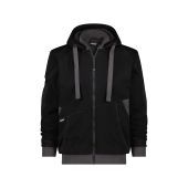 Dassy Sweatshirtjas Pulse COPES80 Zwart/Antracietgrijs Maat XS