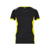 Dassy T-shirt Tampico Women COPES03 Zwart/Fluogeel Maat M