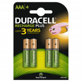 Batterij oplaadbaar duracell set a 4 stuks AAA 900MAH