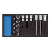 Gedore Dopsleutel-schroevendraaierset 1500 CT1-IN 19 LKM 1/2" in 1/3 CT module