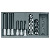 Gedore Dopsleutel-schroevendraaierset 1500 ES-IN 19 LKM 1/2"