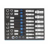 Gedore Dopsleutel-set 2005 CT2-D 19L 1/2" in 2/4 CT module, 40-dlg