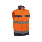 Dassy Hogezichtbaarheidsbodywarmer Bilbao PES70 Fluo-oranje/Marineblauw Maat XL