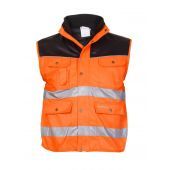 Hydrowear En20471 Bodywarmer Hoorn Fluor Oranje - Zwart Maat L