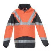 Hydrowear En20471 Parka Pluto Fluor Rood - Grijs Maat 4XL