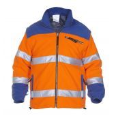 Hydrowear Fleece Fulda Fluor Oranje - Korenblauw Maat XL