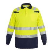 Hydrowear Fr Ast Polo Marbella Fluor Geel - Marine Maat 3XL