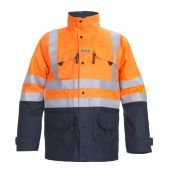 Hydrowear Multinorm Parka Miramas Fluor Oranje - Marine Maat S