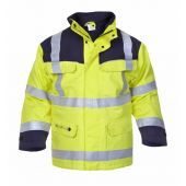 Hydrowear Multinorm Parka Milaan Fluor Geel - Marine Maat XXL