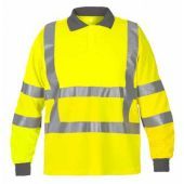 Hydrowear Polo Lange Mouw Ter Apel Fluor Geel Maat 3XL