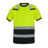 Hydrowear T-shirt Tulsa Fluor Geel - Zwart Maat S