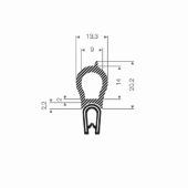 KLEMPROFIEL 1-3mm met kraal bovenkant