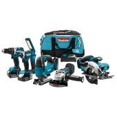 Makita 18 V Combiset (klop)boren, (slag)schroeven, zagen en slijpen DLX6082T