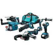 Makita 18 V Combiset voor allround tot zwaar boor-, schroef-, zaag- en slijpwerk DLX5069TX1