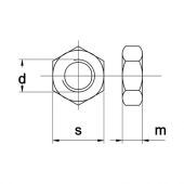 Zeskantmoer Din 934 8.8 Galv.Verzinkt M7