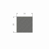 MOSRUBBER RECHTHOEKIG 25X25MM