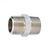 RECHTE-DUBBELE-NIPPEL AISI 316 1/2" NPT X 1/2" BSP 1/2"NPT X 1/2"BSP