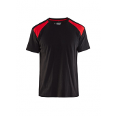 Blaklader T-shirt bi-colour  3379 ZWART/Rood mt L