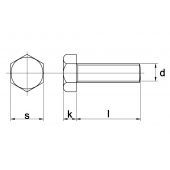 Tapbout Zeskant DIN 933 10.9 Zwart M16X50