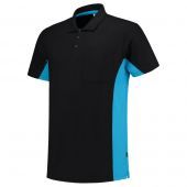 Tricorp Poloshirt Bicolor Borstzak 202002 Black-Turquoise Maat XS