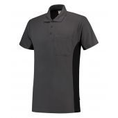 Tricorp Poloshirt Bicolor Borstzak 202002 Darkgrey-Black Maat S