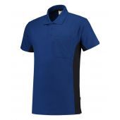Tricorp Poloshirt Bicolor Borstzak 202002 Royalblue-Navy Maat M