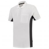 Tricorp Poloshirt Bicolor Borstzak 202002 White-Darkgrey Maat XS