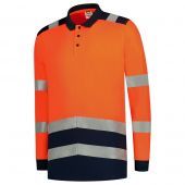 Tricorp Poloshirt High Vis Bicolor Lange Mouw 203008 Fluor Orange-Ink Maat XS