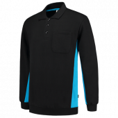 Tricorp Polosweater Met Borstzak 302001 Black/Turquoise Maat 2XL