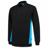 Tricorp Polosweater Met Borstzak 302001 Black/Turquoise Maat XS