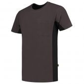 Tricorp T-shirt Bicolor Borstzak 102002 Darkgrey-Black Maat XS