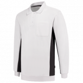 Tricorp Polosweater Bicolor Borstzak 302001 White/Darkgrey Maat M