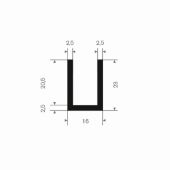 U-PROFIEL EPDM 11X16X23MM