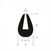 U-PROFIEL AFGEROND EPDM 6,5X18X28MM