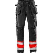 Fristads High Vis Werkbroek Klasse 1 24 Hi-Vis rood/zwart D84