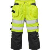 Fristads High Vis 3/4 Broek Klasse 2 20 27 Plu  Hi-vis Geel/zwart D84 / 100976-196-d84 Hi-Vis geel/zwart D84