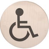 Oxloc Pictogram invalidetoilet RVS ROND 76 MM.