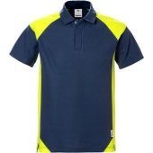Fristads Poloshirt 7047 Phv Marineblauw/hi-vis Geel S MARINEBLAUW/HI-VIS GEEL S