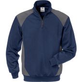Fristads Sweater Met Korte Rits 7048 Shv Fristads Marineblauw/grijs L MARINEBLAUW/GRIJS L