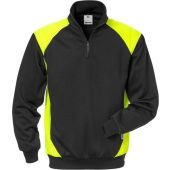 Fristads Sweater 7048 Shv Zwart/hi-vis Geel M ZWART/HI-VIS GEEL M