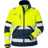 Fristads High Vis Softshelljack Dames K Hi-Vis geel/marineblauw XS